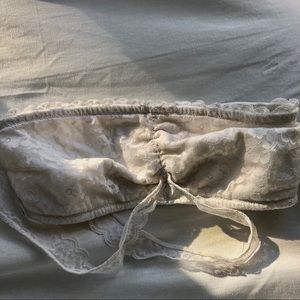 Gilly Hicks white lace strapless bralette